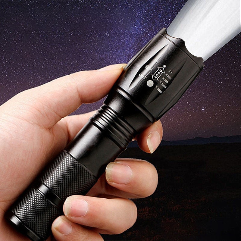 Powerful LED Flashlight Aluminum Portable Torch USB ReChargeable