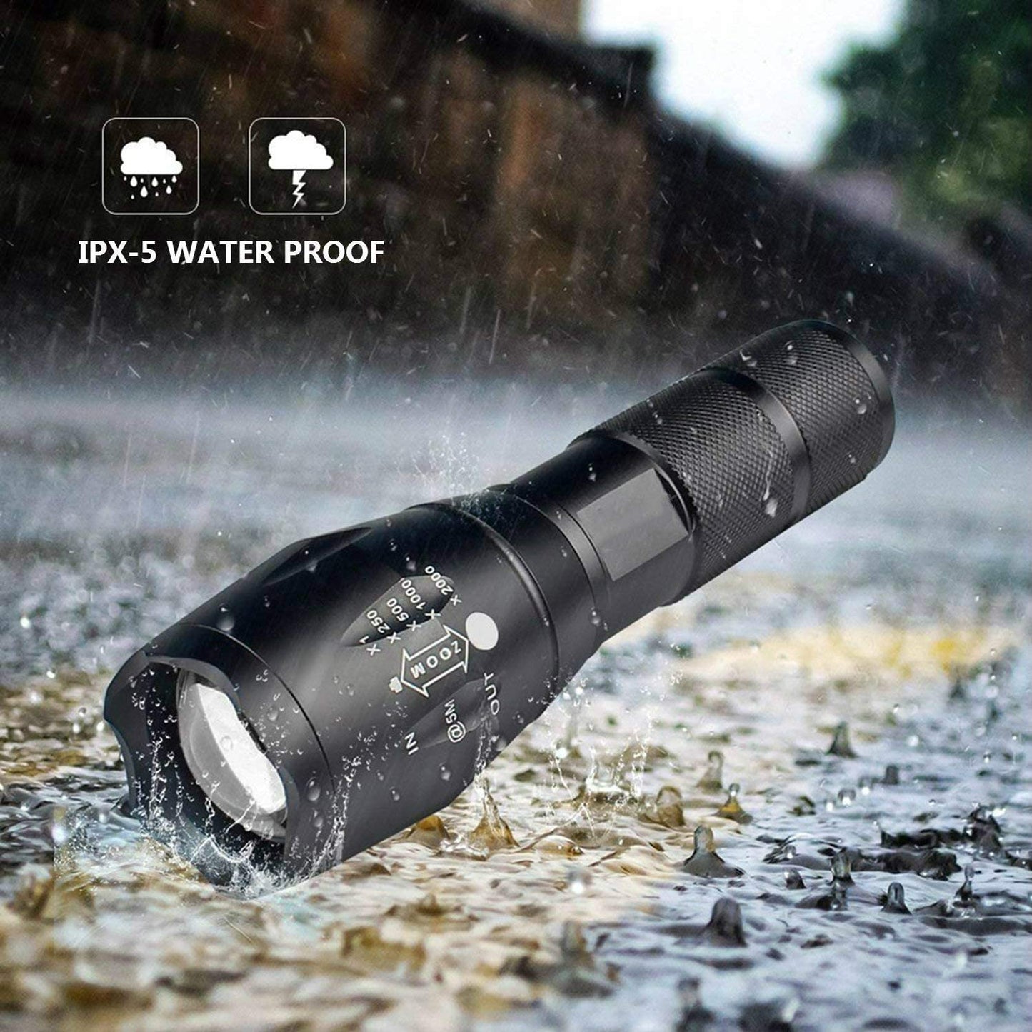 Powerful LED Flashlight Aluminum Portable Torch USB ReChargeable