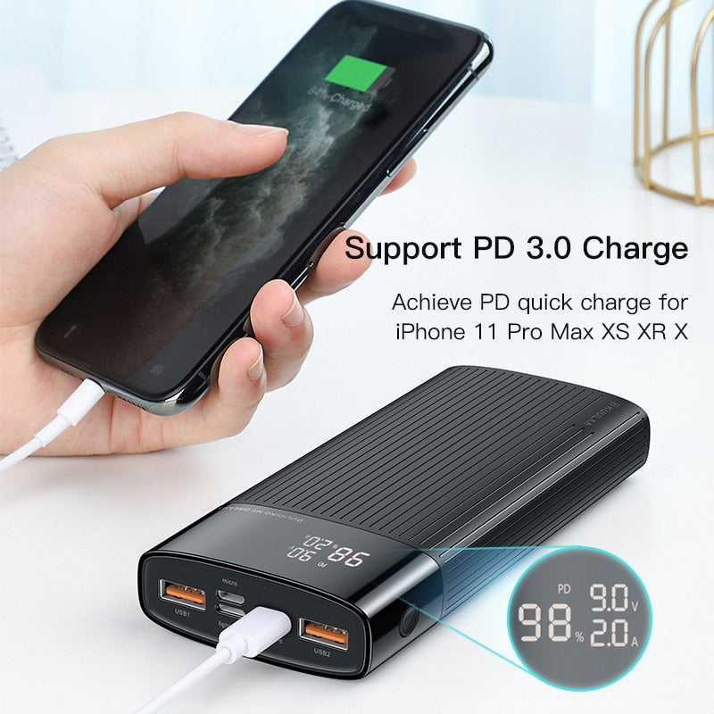 KUULAA Power Bank 20000mAh Fast Charging For All Smartphones