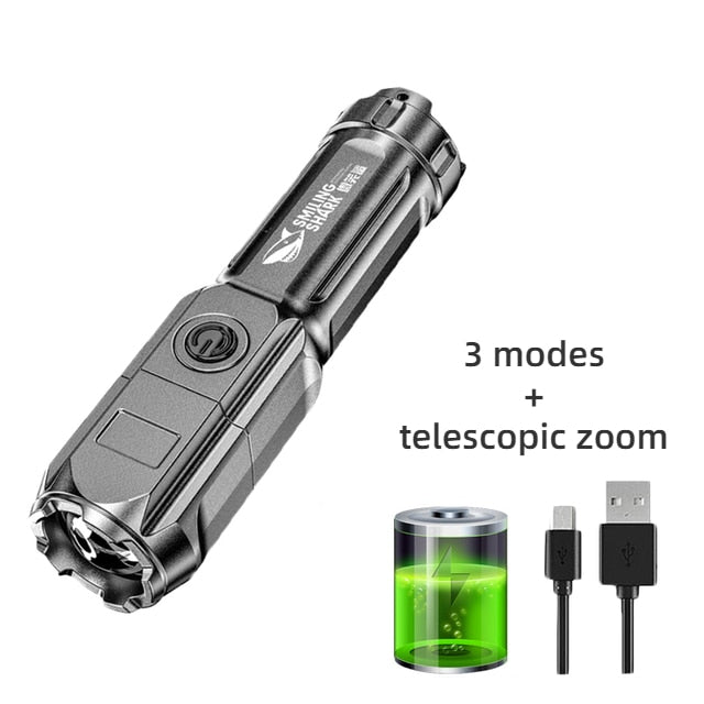 Powerful LED Flashlight USB Charging Tactical WaterProof Flash Light