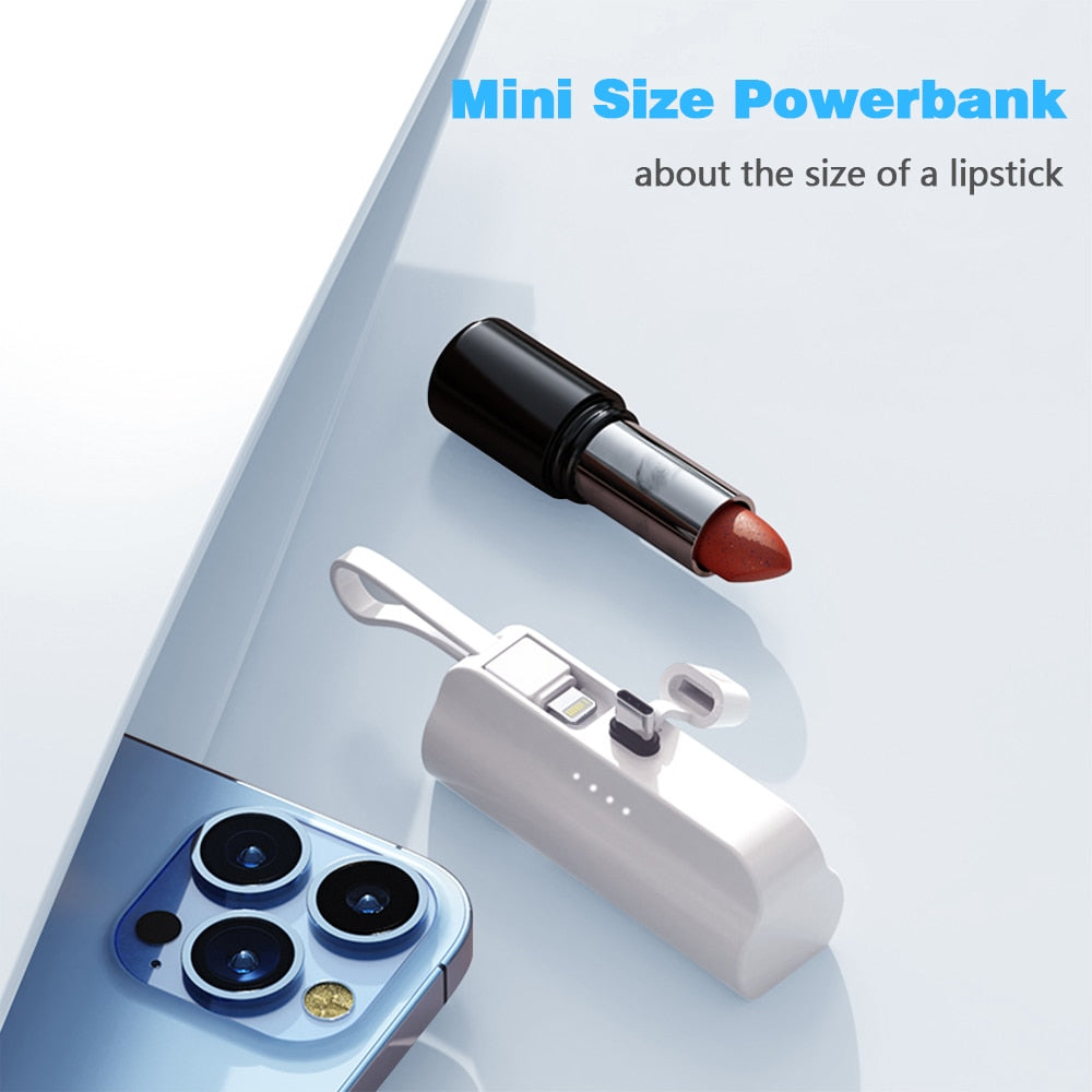 Portable Charger Power Bank With Built in Cable Mini Made for All Smartphones