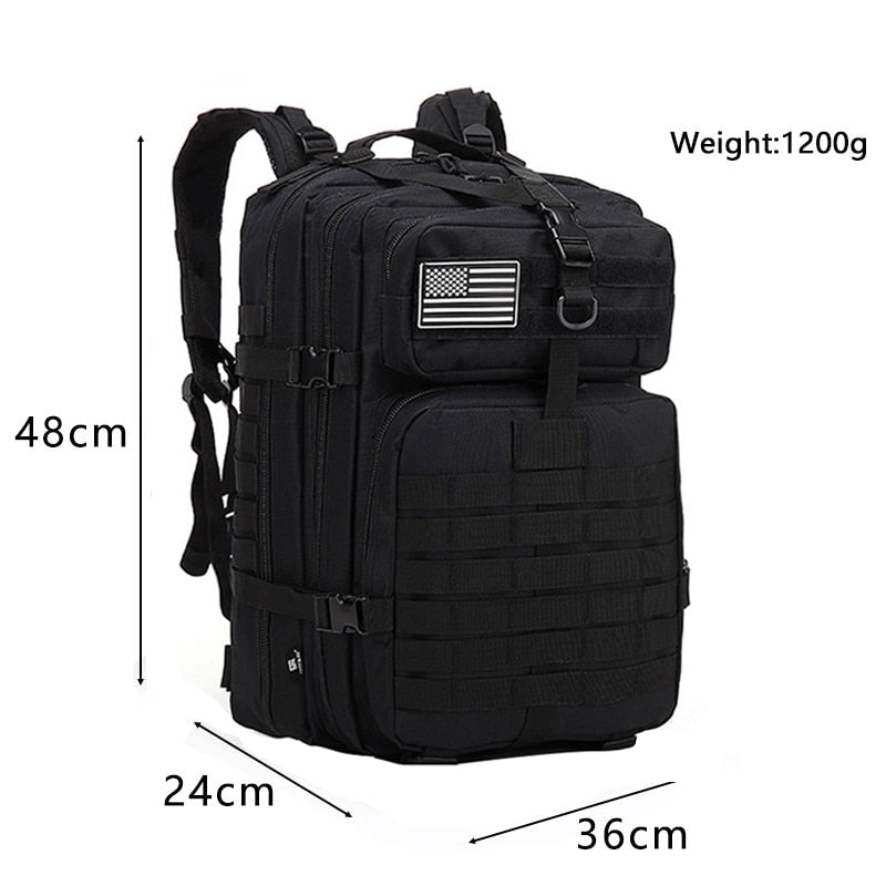 Waterproof Military Backpack 45L Large Capacity Camping Rucksacks Tactical Hunting Nylon Bags