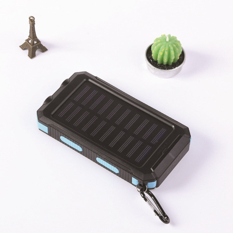 Portable Solar Power  External Battery Charging  power bank LED Light for All Smartphones