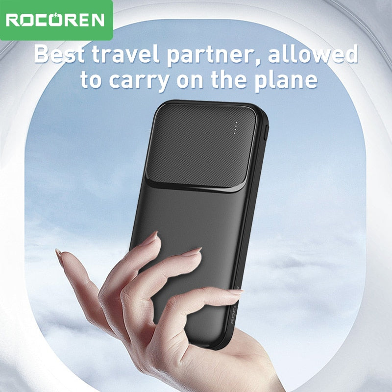 Rocoren Portable Charger External Battery Fast Charging Power Bank For All Smartphones