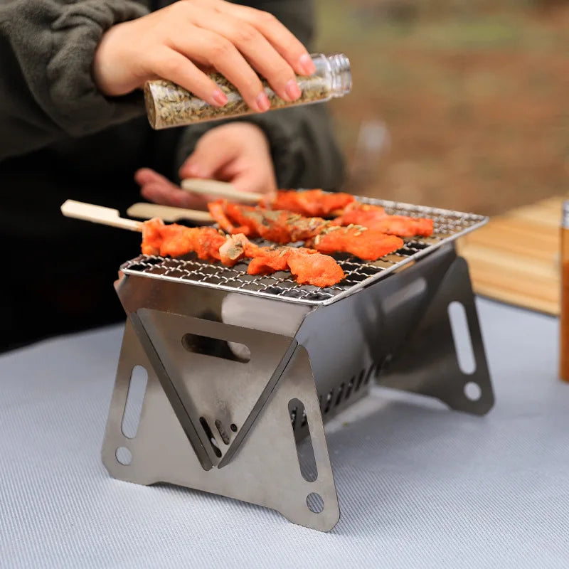 Portable Camping Grill | Stainless Steel