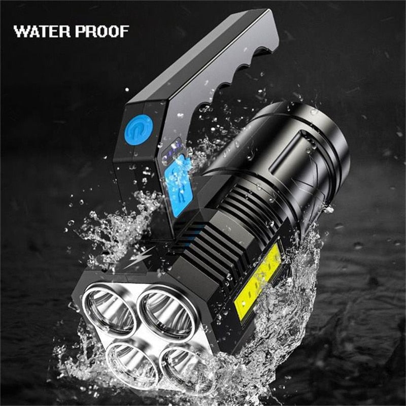 Portable waterproof LED Flashlight USB Rechargeable for Outdoor Camping and Hiking