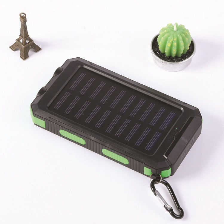 Portable Solar Power  External Battery Charging  power bank LED Light for All Smartphones