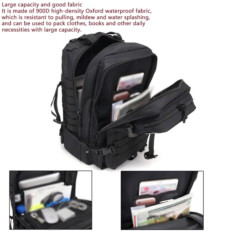 50L Tactical Military Waterproof Backpack For Camping