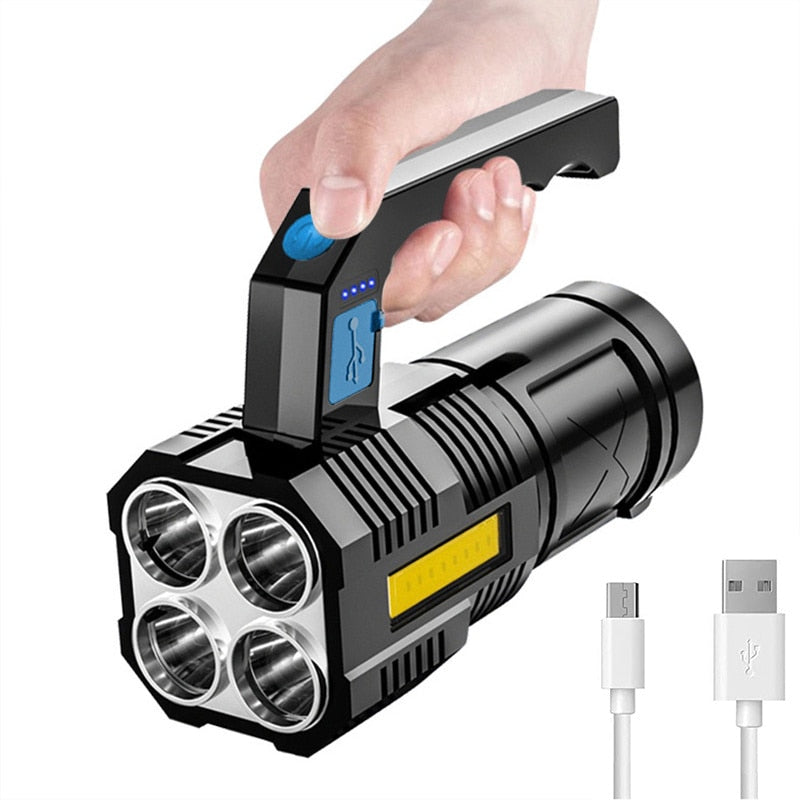 Portable waterproof LED Flashlight USB Rechargeable for Outdoor Camping and Hiking