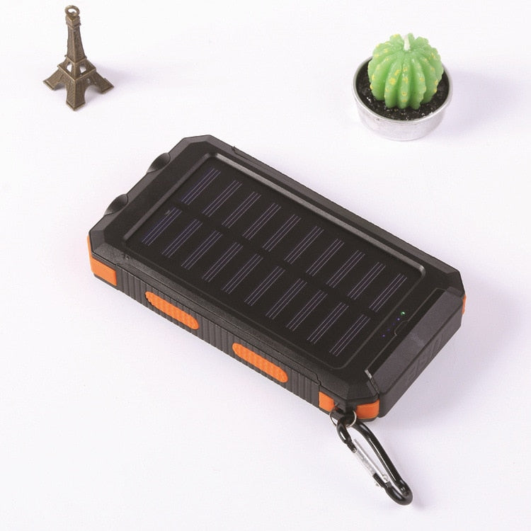 Portable Solar Power  External Battery Charging  power bank LED Light for All Smartphones