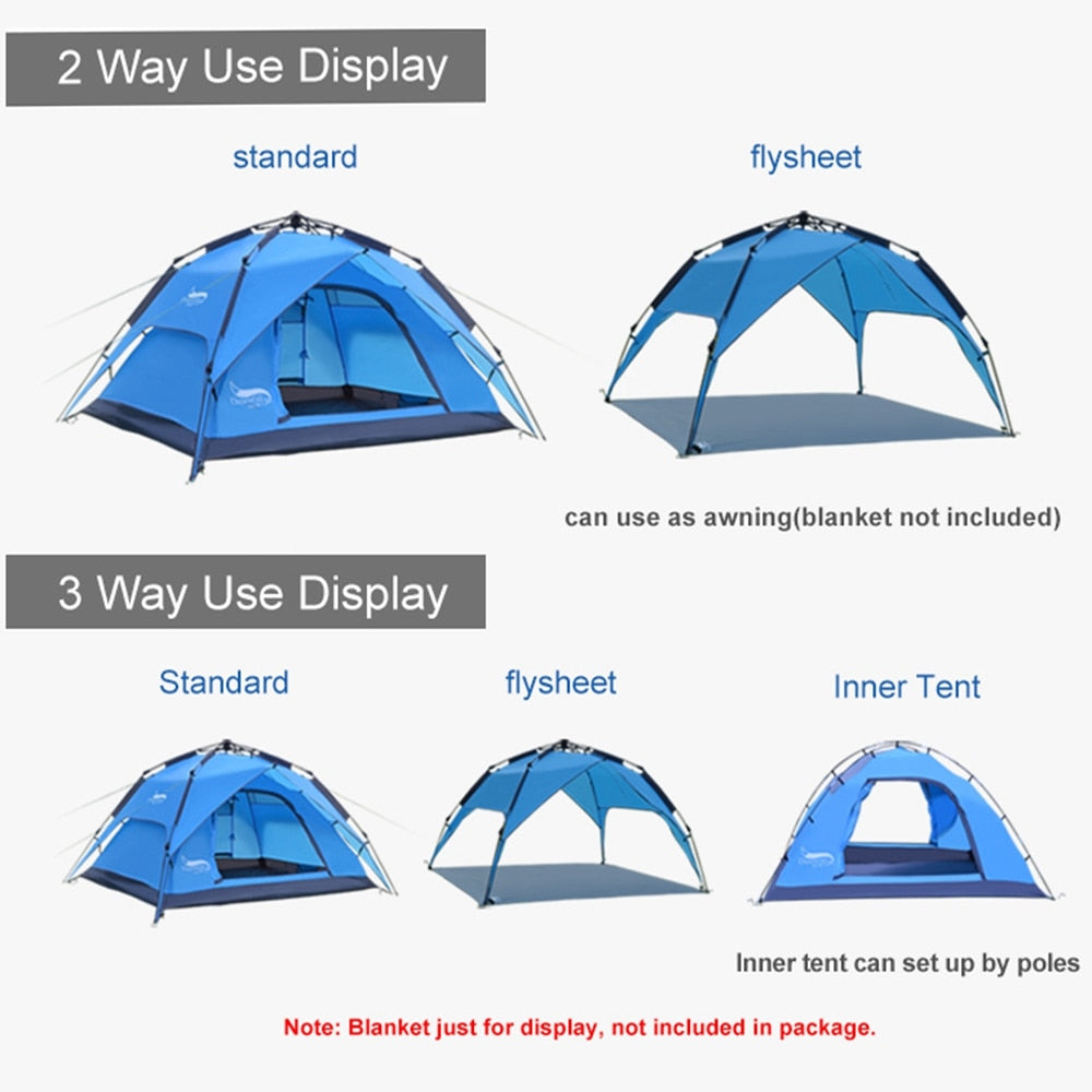 3-4 Person Outdoor Camping Tent, Easy to Install.