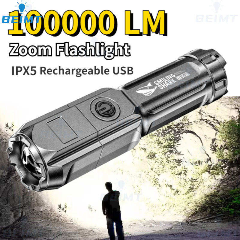 Powerful LED Flashlight USB Charging Tactical WaterProof Flash Light