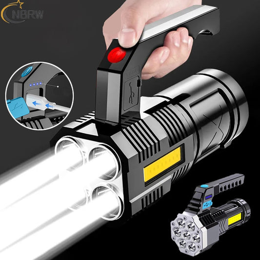 Portable waterproof LED Flashlight USB Rechargeable for Outdoor Camping and Hiking