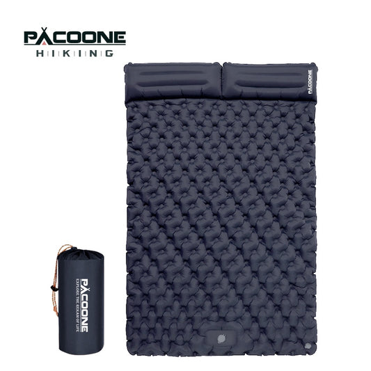 PACOONE Outdoor Camping Double Inflatable Mattress Extra Wide Sleeping Pad